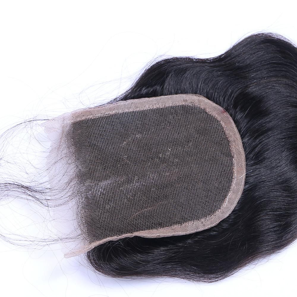 Wholesale 4x4 Body Wave Swiss Lace Closure 100% Brazilian Human Hair Peruvian Malaysian Indian Natural 1B Color Closures Weaves Extensions aishair