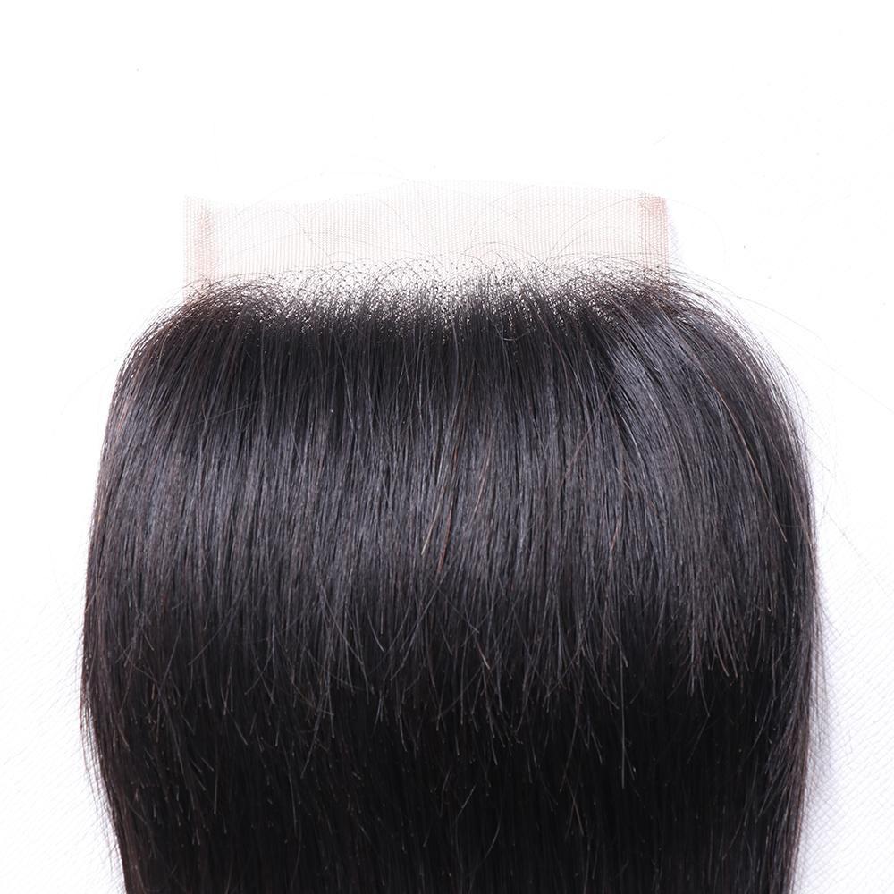 Wholesale 5x5 Straight Swiss Lace Closure 100% Brazilian Human Hair Peruvian Malaysian Indian Natural 1B Color Closures Weaves Extensions aishair
