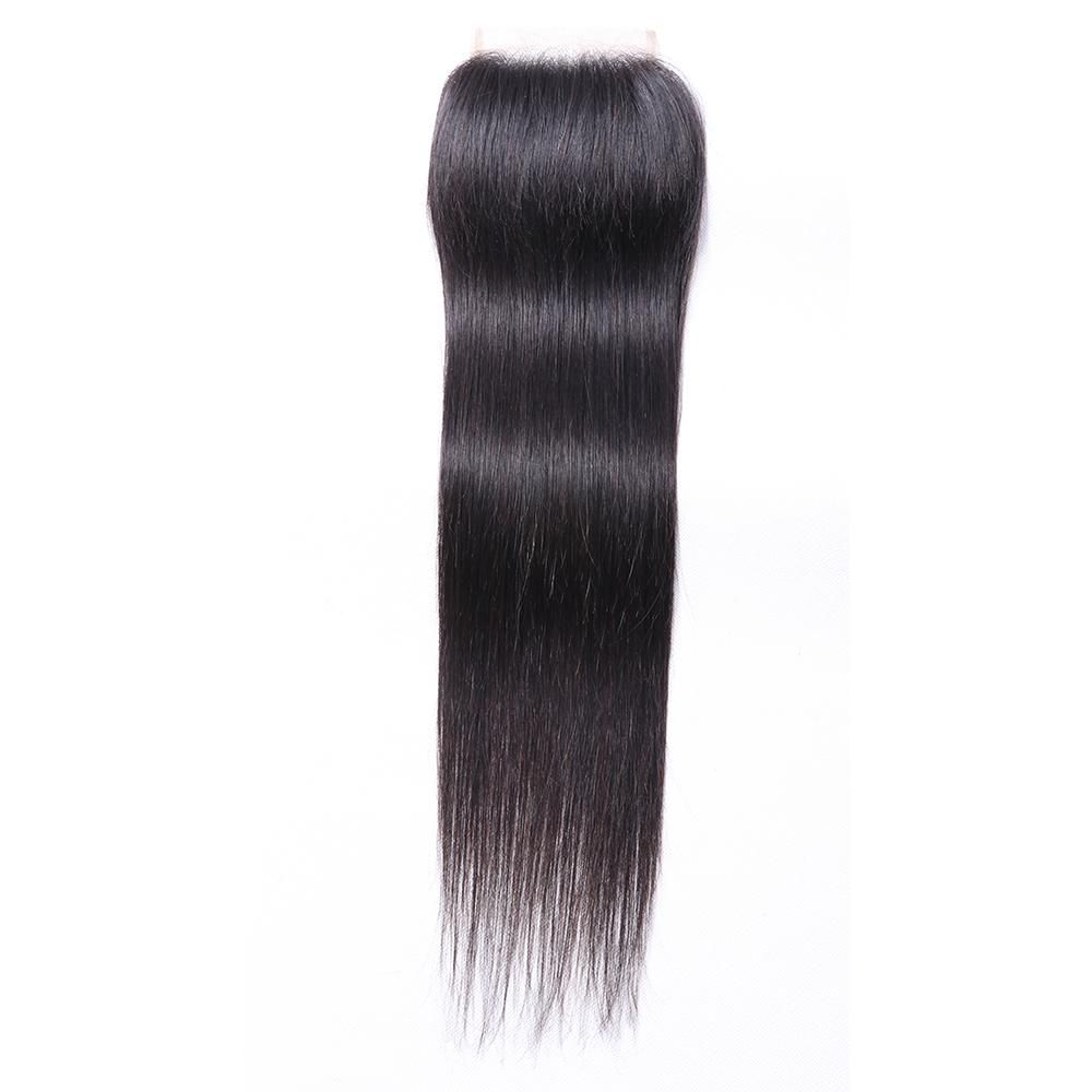 Wholesale 5x5 Straight Swiss Lace Closure 100% Brazilian Human Hair Peruvian Malaysian Indian Natural 1B Color Closures Weaves Extensions aishair