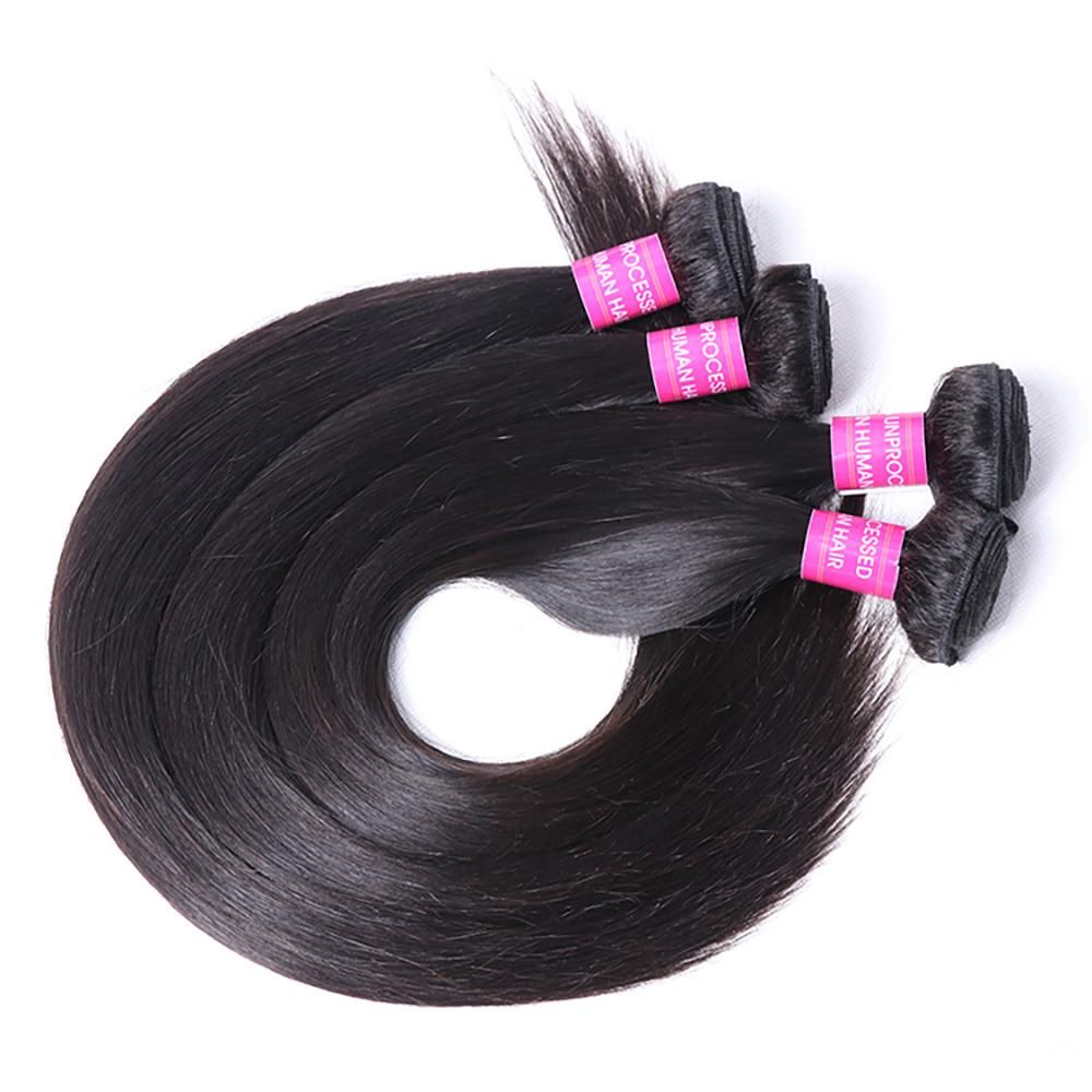 Wholesale Straight Hair Bundle 100% Unprocessed Human Hair Silk Straight Hair Weave Bundles aishair