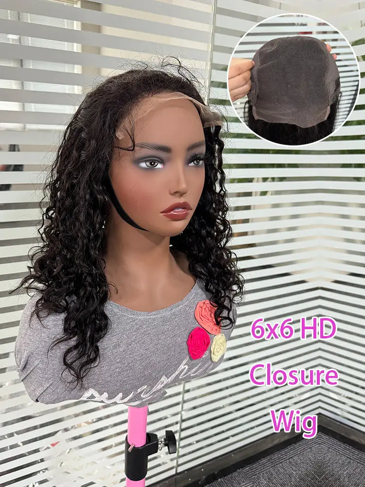 Closure Wig 6x6 HD Water Wave aishair