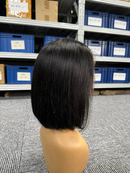 Frontal Wig 13x4 Straight BOB Natural Color 1B aishair