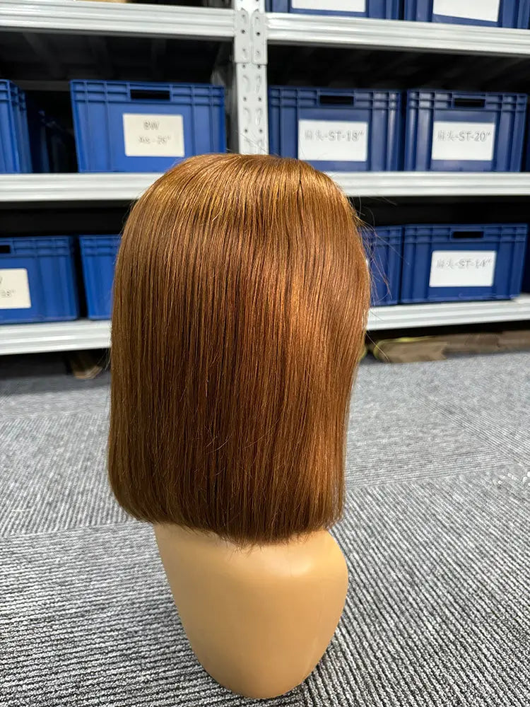 Frontal Wig 13x4 Transparent Lace Wig 4# Straight Bob aishair