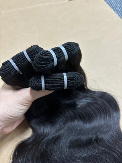 Hair Bundle Body Wave Flat HeadHair Weft Natural Color 1B Unprocessed Malaysian Virgin Human Hair Weave aishair