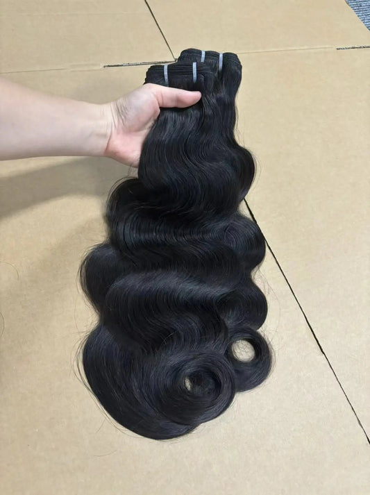 Hair Bundle Body Wave Flat HeadHair Weft Natural Color 1B Unprocessed Malaysian Virgin Human Hair Weave aishair