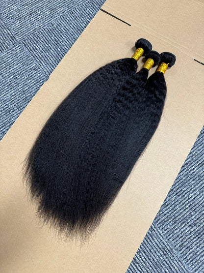 Kinky Straight Hair Weft Brazilian Hair 10A aishair