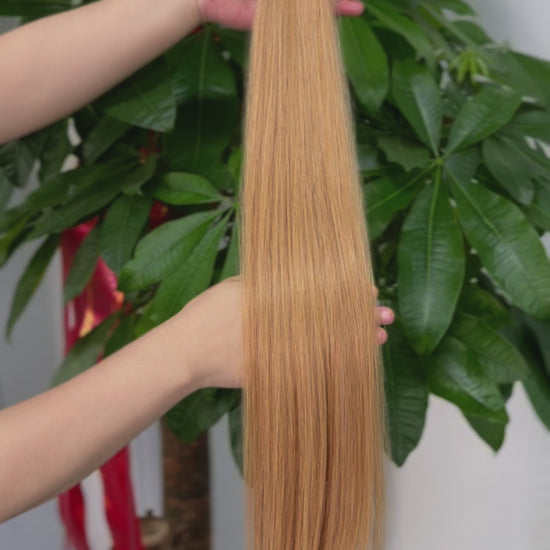 Hair Bundle Straight  27# Flat Head 100% Real Human Hair Weave Colored Hair Weft Honey Blonde